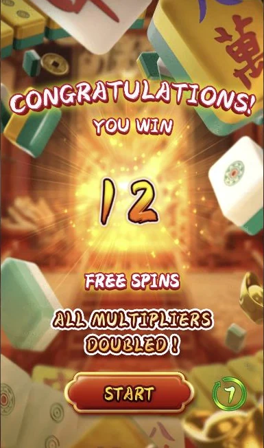 Mahjong Plus – The game awards 12 Free Spins with doubled Win Multiplier levels.