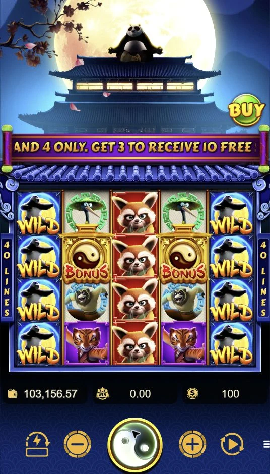 Master Panda – Master Panda's Base Game combines a temple setting, stacked WILD symbols, and 40 paylines.