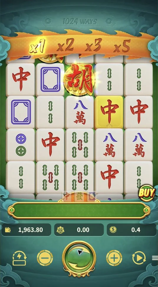 Three Dragons Mahjong 2 – The Base Game features a 5-reel, 4-row board and Win Multiplier levels of ×1, ×2, ×3 and ×5.