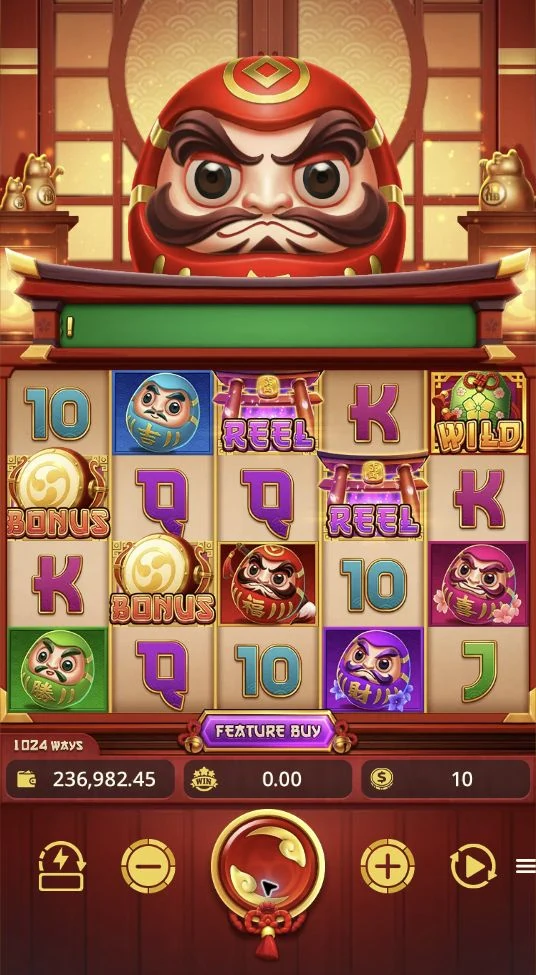 Winning Daruma – Winning Daruma's Base Game features colorful Daruma dolls and 1,024 ways to win.